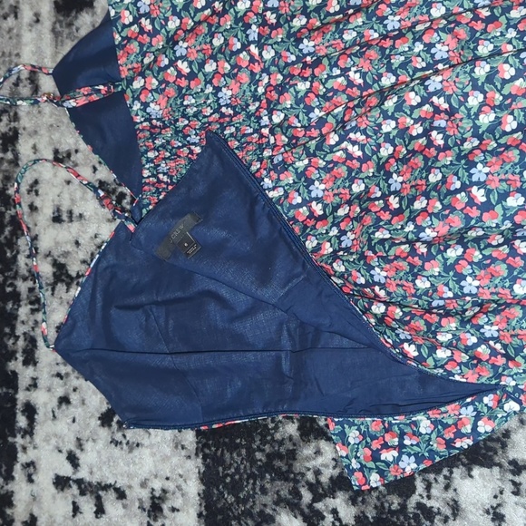 J. Crew Floral Asymmetrical Ruffle Meringue Spaghetti Strap Dress Women's 6 EUC - Picture 8 of 8